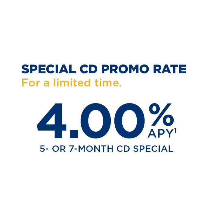 Special CD Promo Rate for Salem Five's 5 or 7 Month CD - Limited time offer.