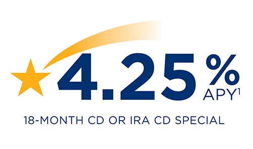 4.25% APY(1) for 18-Month CD or IRA CD Special